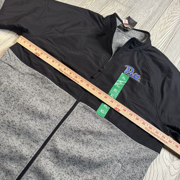 Pitt Panthers Full Zip Fleece Jacket Men’s XL Logo Black Gray Captivating New - Picture 8 of 11